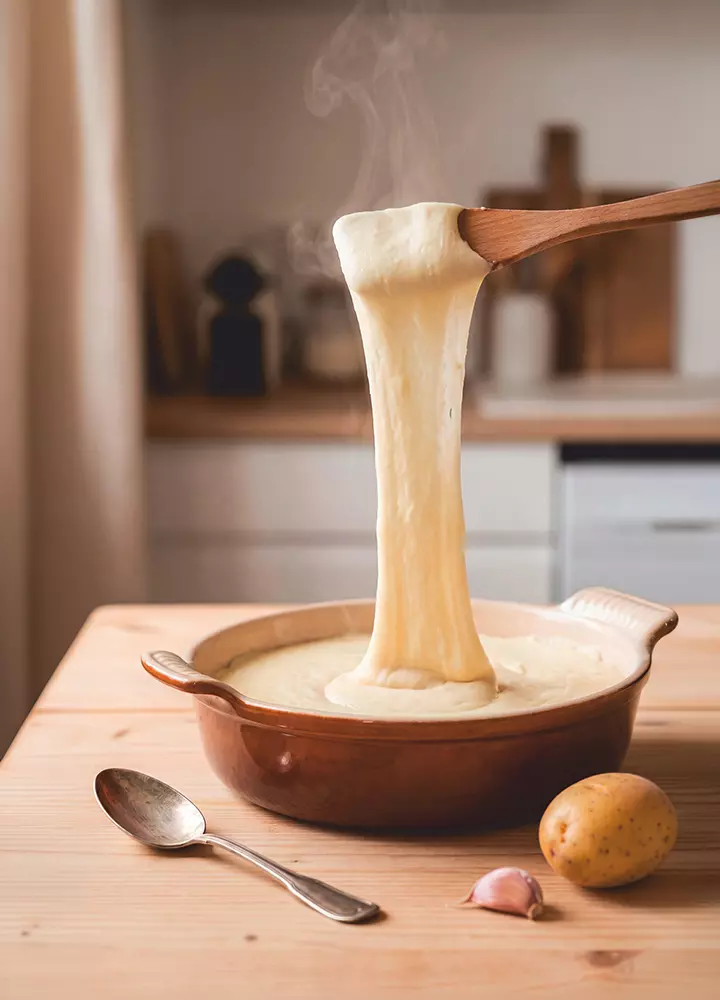 Recette de gratin de macaroni présentée en portion individuelle. Ce plat est enrichi en protéines grâce au Mix Protéines Delical, pour la prise en charge de la dénutrition.